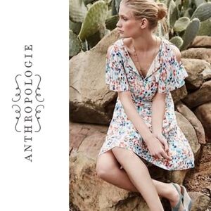 Anthropologie Maeve Watercolor Print Dress